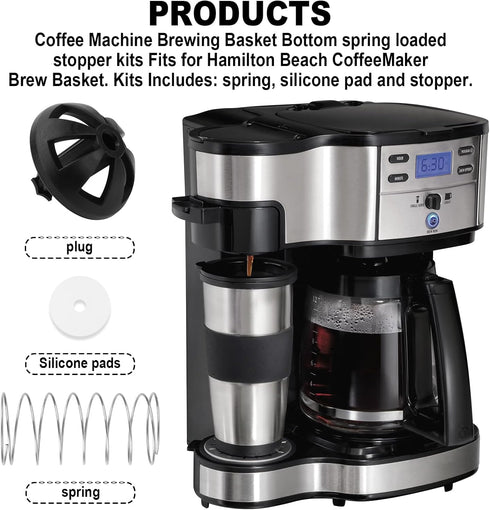 Coffee Maker Brew Basket Water Stop Valve Kit, 2 Sets for Hamilton Beach FlexBrew Coffee Makers Basket 990117900