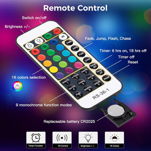 33FT 100 Bedroom,16 Minetom Color Changing Rope Lights Outdoor, LED String Lights with Plug & Remote, Waterproof