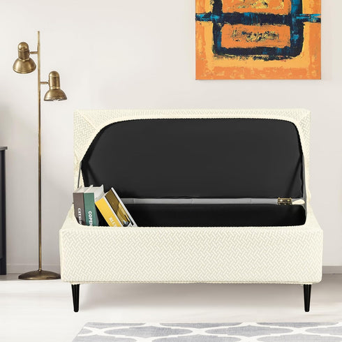 Ottoman Covers, Stretch Folding Storage Stool Slipcover Furniture Protector, Rectangle Bench Footstool Cover