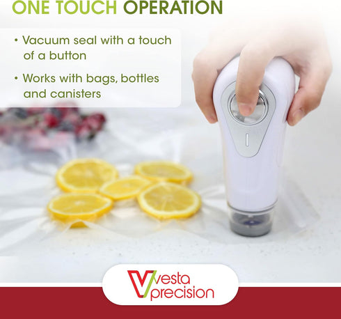 Vesta Precision Vacuum Sealer - Handheld Vac 'n Seal, Compact Design, Fast & Powerful, Extends Food Freshness
