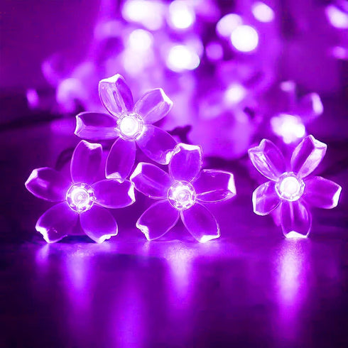 LIGHTOP 30LED Flower Battery Operated String Lights Cherry Blossom Fairy Lights Indoor Outdoor Waterproof for Garden