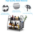 LEMIKKLE Bathroom Countertop Organizer, Bedroom Organizer, Kitchen Spice Rack Shelf with Small Basket (Black)