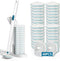 Disposable Toilet Brush with 48 PCS Refills - Toilet Cleaning System, Brush, Storage Caddy, and Refill Heads for