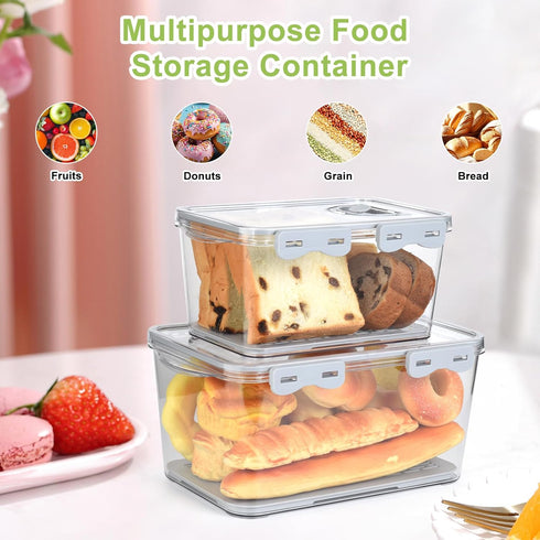 2 Counter OTraki Bread Storage Container Pcs Bread Boxs for Kitchen Bread Saver Container Airtight Homemade Bread Loaf