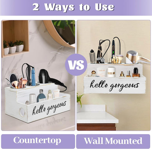 Unistyle Hair Dryer Holder Counter, Hair Tool Organizer for Bathroom Storage, Makeup and Hair Styling Tools
