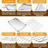 P&P CHEF Set of 2 Baking Sheets with Racks, Stainless Steel Cookie Sheet & Cooling Rack, 2 Sizes (16” + 12.5”)