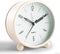 Analog Alarm Clock, 4 inch Super Silent Non-Ticking Clock with Night Light, Battery Operated, Cream Decor for Bedroom