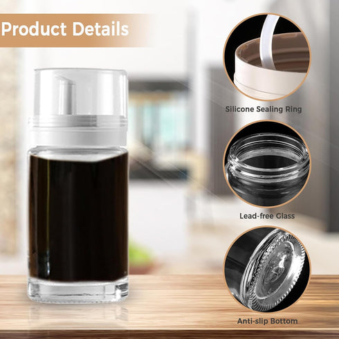Kwude 2-Pack 3.4oz (100ml) Leakproof Small Glass Oil and Vinegar Dispenser Bottles - Each - Perfect for Kitchen and BBQ