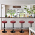 Set 6, 12-15 Inch FUANGUI Bar Stool Covers Round of Waterproof PU Seat Covers With Elastic Bands, Chair Covers Washable
