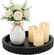 KAYUMONA Modern Decorative Tray for Coffee Table, 11" Wooden Black Round Small Decor