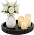 KAYUMONA Modern Decorative Tray for Coffee Table, 11" Wooden Black Round Small Decor