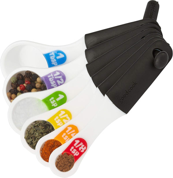 Good Cook Touch 6 Piece Measuring Spoon Set - White