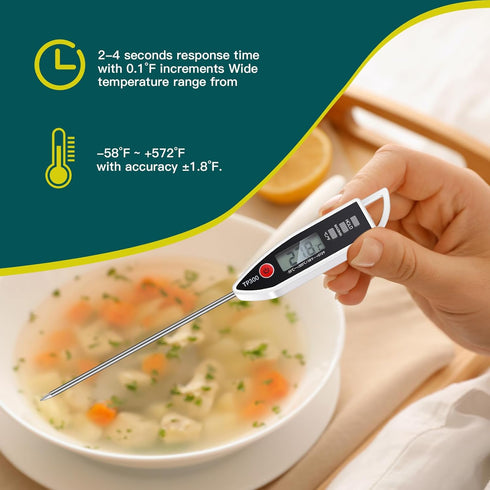 3 9.65 Inch Copkim Pcs Instant Read Meat Thermometer with Long Probe Kitchen Cooking Food Candy Waterproof Digital