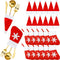 40 Pcs Christmas Silverware Holders, 20 Santa Hats and 20 Christmas Socks Flatware Organizers for Dinner Table