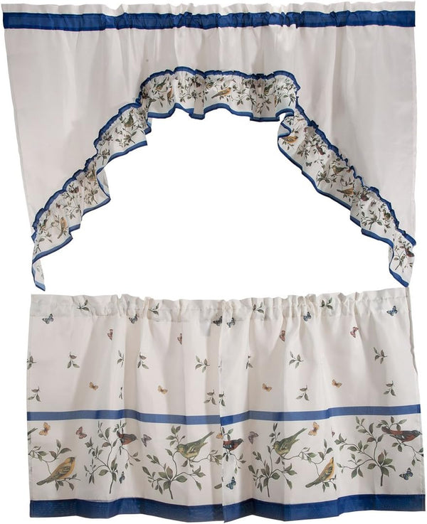 Achim Home Furnishings Love Birds Printed Tier & Swag Set (57x36)