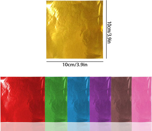 700 Pcs Foil Candy Wrappers, Square Aluminum Foil Paper for Caramel Candy Packaging, Decoration (4x4 inches)