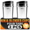 2Pcs Single Serve Blender Cup with Lid - 16 Oz Replacement Cup for Ninja Blenders