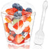 50 Pack 5oz YunKo Square Clear Plastic Dessert Cups with Lids and Spoons,Mini Parfait Cups for Yogurt, Jello