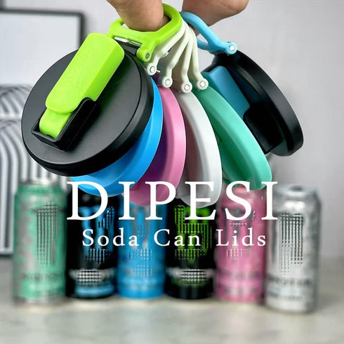 6 Pack 12oz/16oz CansK01-P6 ORIGINAL CREATOR - DIPESI Soda Can Lids with Straws,Inspired by Energy Drink Can Colors