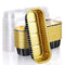 EUSOAR 25pcs 6.8oz Creme Brulee Ramekins, Aluminum Foil Black Gold Baking Cups with Lids for Desserts