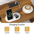 3-Tier 2-Min Bedroom Nightstand with Charging Station, Bedside Table with Adjustable Fabric Drawer, Night Table
