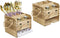 Ikee Design 2 Piece Wooden Utensil Caddy Set - Includes Free Salt Pepper Shaker, Oak Color Silverware Holder for Kitchen
