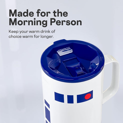 3 16 oz R2-D2 Corkcicle Classic Coffee Mug - Triple Insulated Stainless Steel for Travel - Shatter-Proof Lid - Keeps
