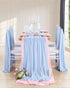 Blue Chiffon Table Runner - 10Ft Long, 27x120 Inches, Romantic Wedding Linens for Bridal Party Decorations
