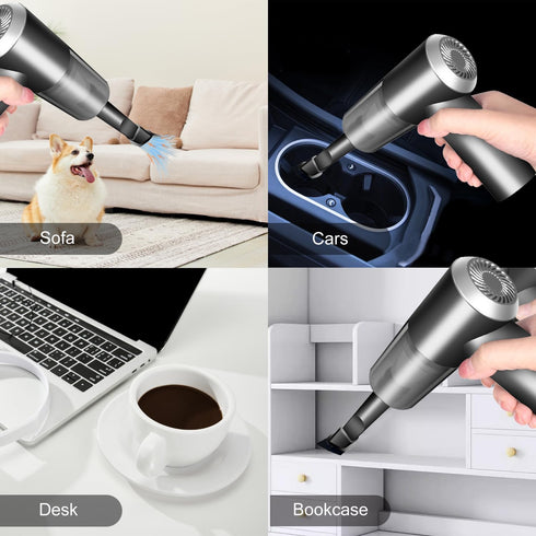 Cordless Handheld Vacuum Cleaner, High Power Rechargeable Mini Portable Vacuum for Home, Office, and Car Cleaning, Black