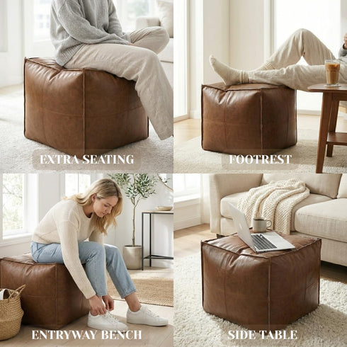 SOFTSOUL 17.717.715.7 DIY Fillable Storage Ottoman Stuff with Clothes, Blankets or Toys to Create Seat or Footstool