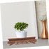 YARNOW Wooden Base Decorative Planter, Rectangle Flower Vase Stand for Home Plant Holder