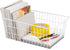 Redrubbit Large Wire Storage Baskets, Set of 6 Farmhouse Metal Freezer Basket Organizers with Handles for Kitchen,