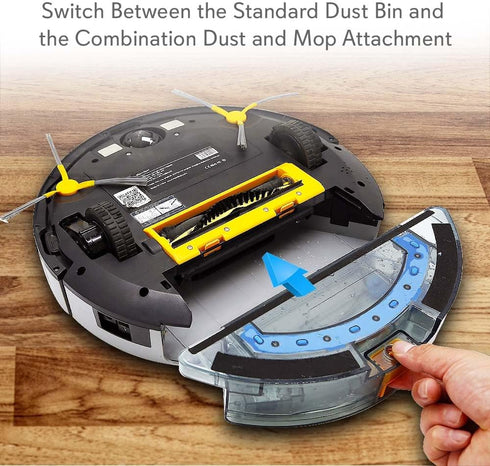 Dana Trading Large Capacity Wet Mop Dust Bin Attachment - 350mL Water Tank, 2 Microfiber Mop Pads, Adjustable Flow