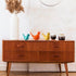 AceOrbit 3pcs Mid Century Modern Decor Medieval Table Decor Ceramic Birds Orange Blue and Yellow Ceramic Birds for Home