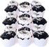Black and White Striped Cupcake Wrappers - 50 Count, Reversible Scalloped Design for Parties and Events