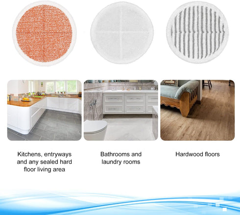 6 Pack 2124 2039 2037 2039A 2 2 2 Mop Pads Replacement Compatible with Bissell Spinwave Mops Series Steam Mop Pads