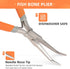 6 Inches Fish Bone Pliers/Tweezers, Bent Nose Curved Stainless Steel with Non-Slip Grip