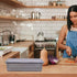 Cabilock 2pcs Flatware Tray with Lid, Kitchen Cutlery Tray and Utensil Drawer Organizer, Silverware Storage Container