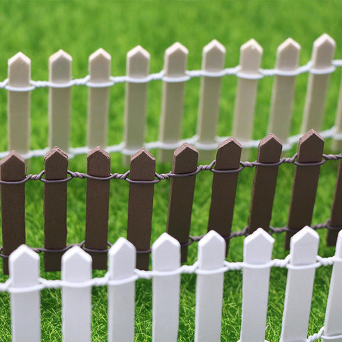 35 Inches Mini Fairy Garden Fence DIY Small Wood Decorative Picket Fence Micro Landscape Miniature Ornaments