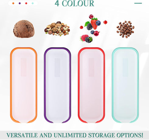 4 1.5 Nuenen Pcs Reusable Ice Cream Containers with Lids and a Scoop Quarts Plastic Rectangle Dessert Storage Tubs