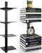 Invisible Floating Bookshelf for Wall Mounted - 4 Tier Vertical Spine Book Tower, Heavy-Duty Metal Organizers, 2 Pack