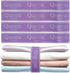 Bed Sheet Organizer Bands: Elastic Storage Size Marking Straps for Organizing Linen Closet (Queen 4PCs | Purple)