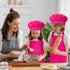 Adjustable Kids Apron and Chef Hat Set, Children Cooking Apron with 2 Pockets for Baking and Painting