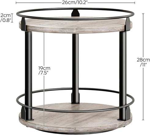 2 Countertop SR22BG YATINEY Lazy Susan Organizer, Rotating Spice Rack, Tier Spice Turntable Organizer, Industrial
