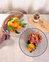 Low Black Metal Fruit Basket Stand, Kitchen Fruit Bowl for Counters, Wire Fruit Basket