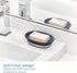 iDesign Ceramic and Steel Bar Holder, The York Collection Soap Dish, Matte Navy/Brushed Nickel