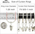 40 Pack Curtain Rings with Clips, Drapery Clips with Rings, Matte Silver, Fits up to 1 in Curtain Rod, 1.26 in Diameter