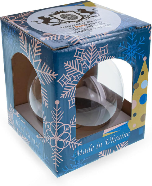 Panda Bears on Tree Branch Glass Ball Christmas Ornament, 4 Inches