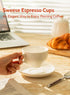 Sweese 6 Ounce Cappuccino Cups with Saucers, Porcelain Double Espresso Cups Set of 6