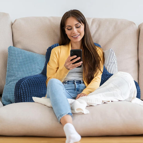 A Nice Night Reading Pillow Bed Wedge Large Adult Children Backrest with Arms Back Support for Sitting Up in Bed/Couch